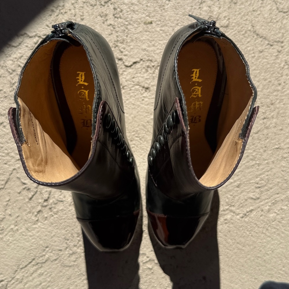 NEW L.A.M.B. Booties stiletto LAMB Gwen Stefani Corset platform 8.5 leather $425 - Picture 10 of 17